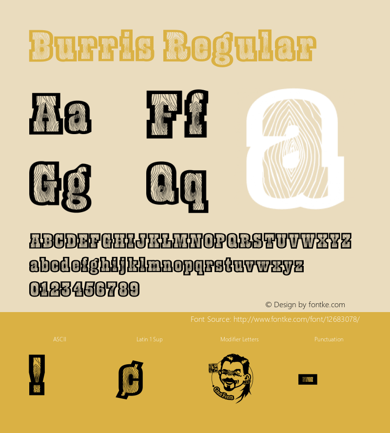 Burris Regular Macromedia Fontographer 4.1.5 11/3/01 Font Sample