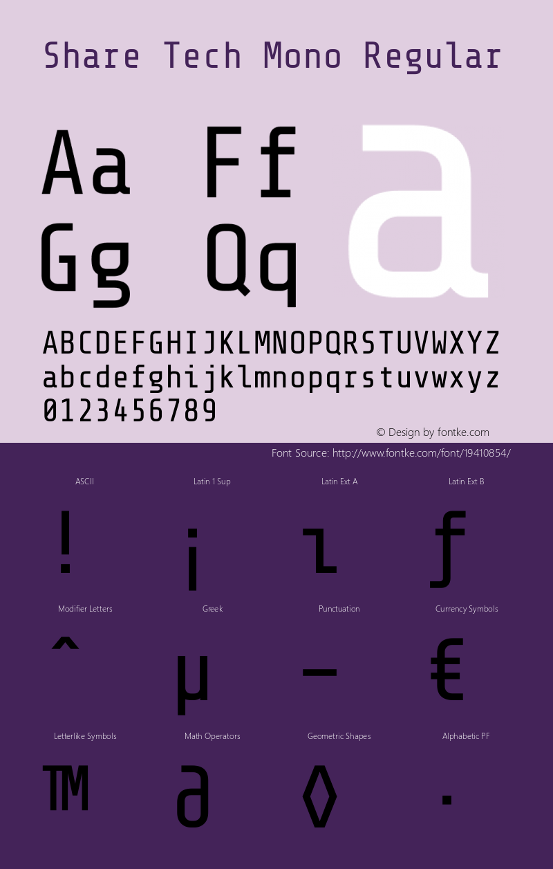 Share Tech Mono Version 1.002 Font Sample