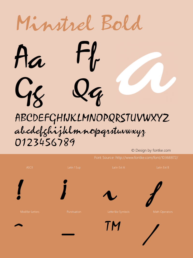 Minstrel Bold W.S.I. Int'l v1.1 for GSP: 6/20/95 Font Sample