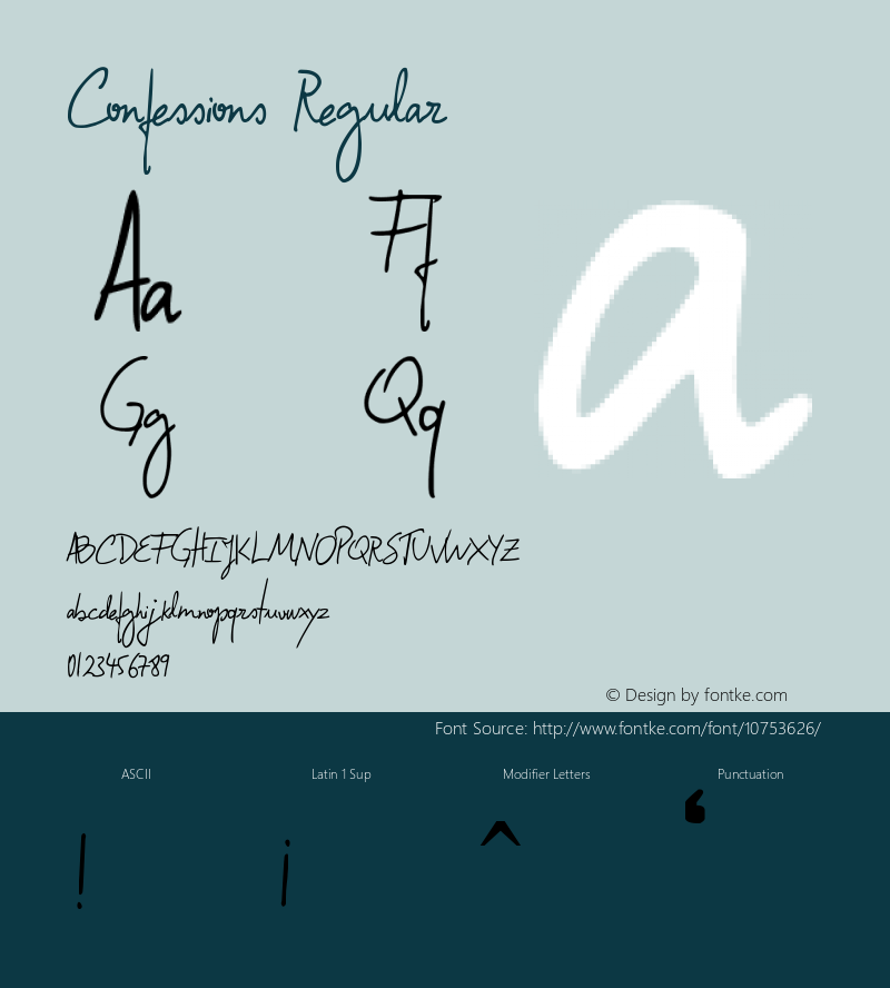 Confessions Regular Version 2.00 July, 2015 Font Sample