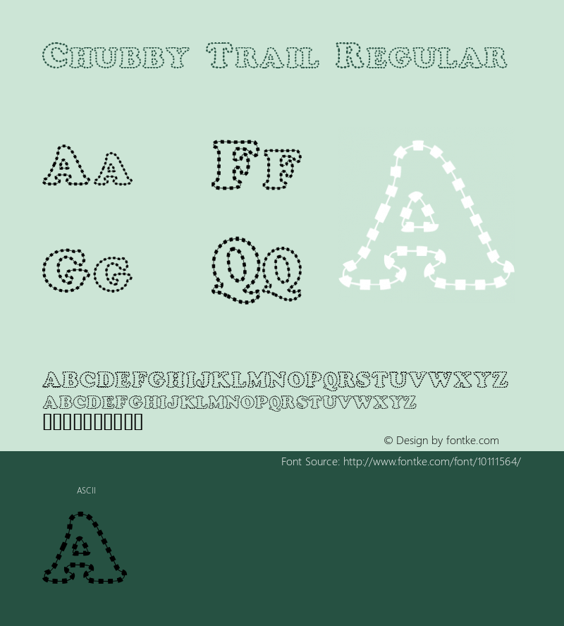 Chubby Trail Regular Macromedia Fontographer 4.1 2002-10-21 Font Sample