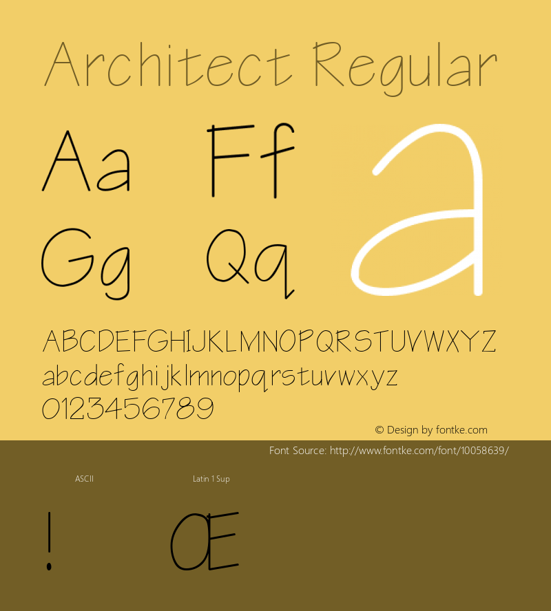 Architect Regular Altsys Metamorphosis:3/29/91 Font Sample