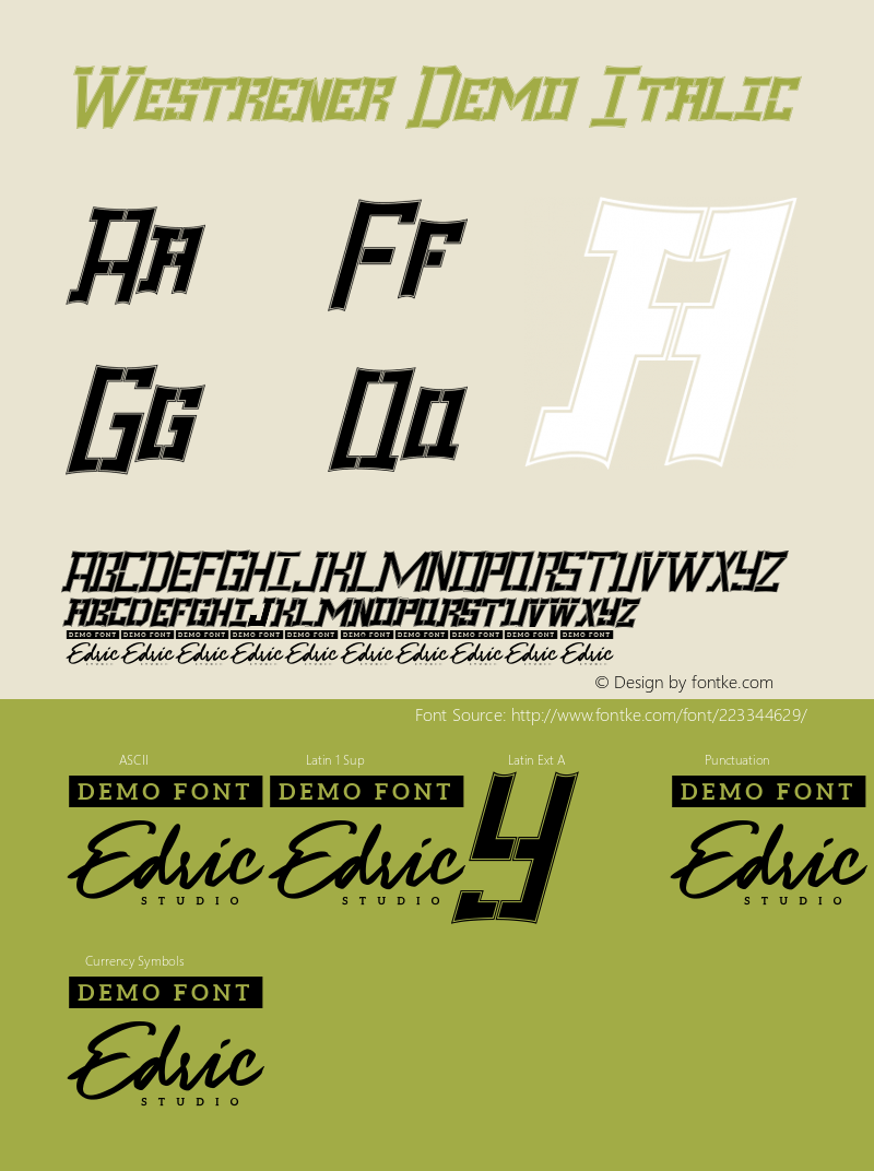 Westrener Demo Italic Version 1.002;Fontself Maker 3.5.4图片样张