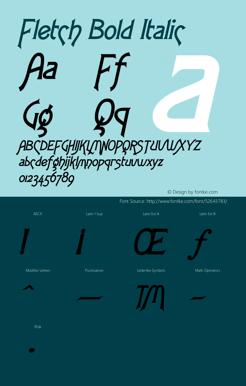 FletchBoldItalic Altsys Fontographer 4.1 12/30/94 {DfLp-URBC-66E7-7FBL-FXFA} Font Sample