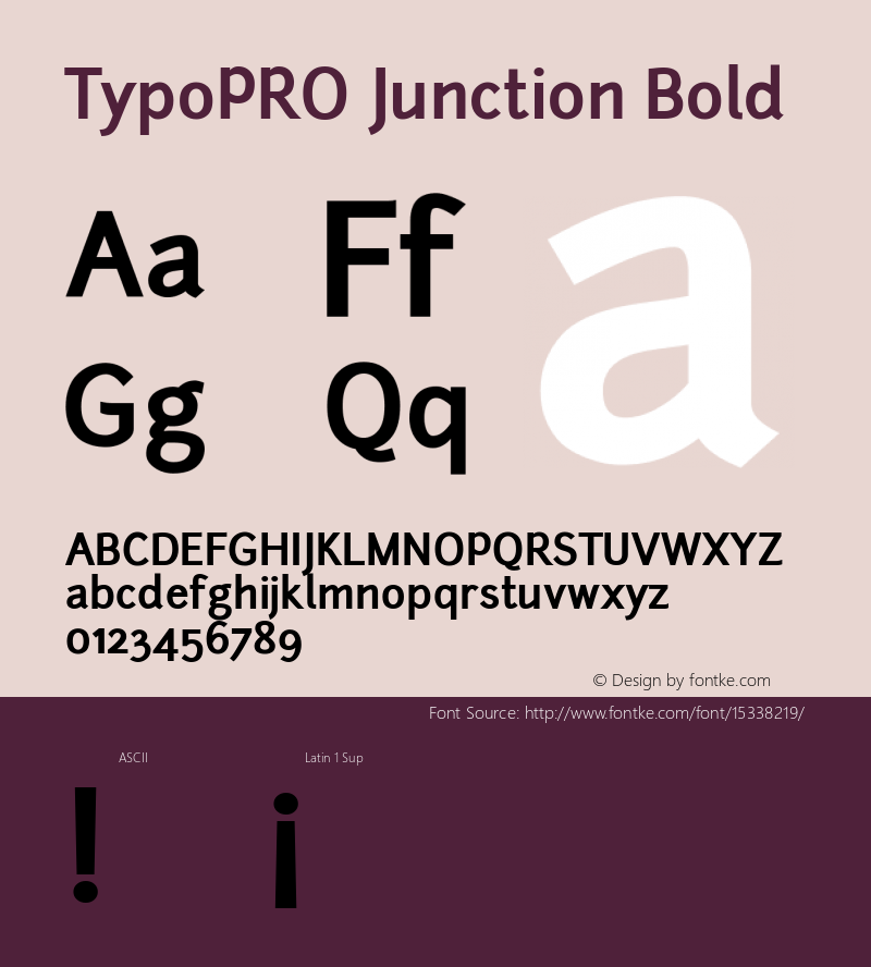 TypoPRO Junction Bold Version 001.001 Font Sample