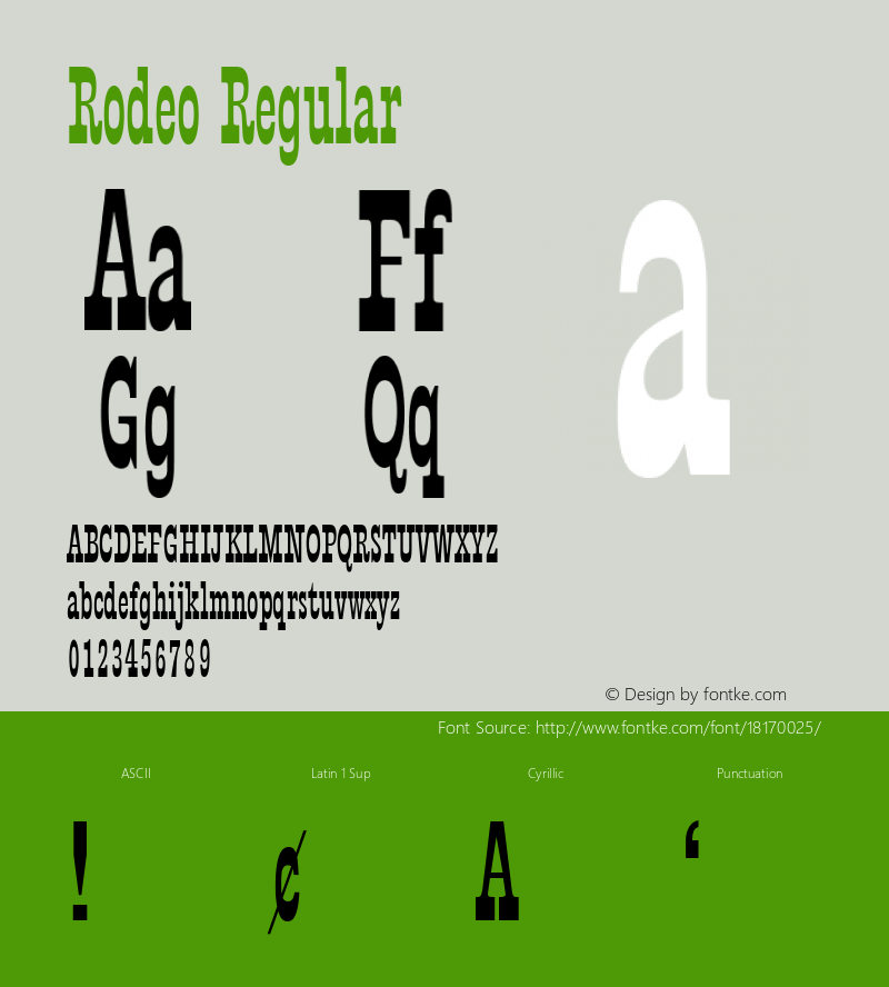 Rodeo Regular 001.001 Font Sample