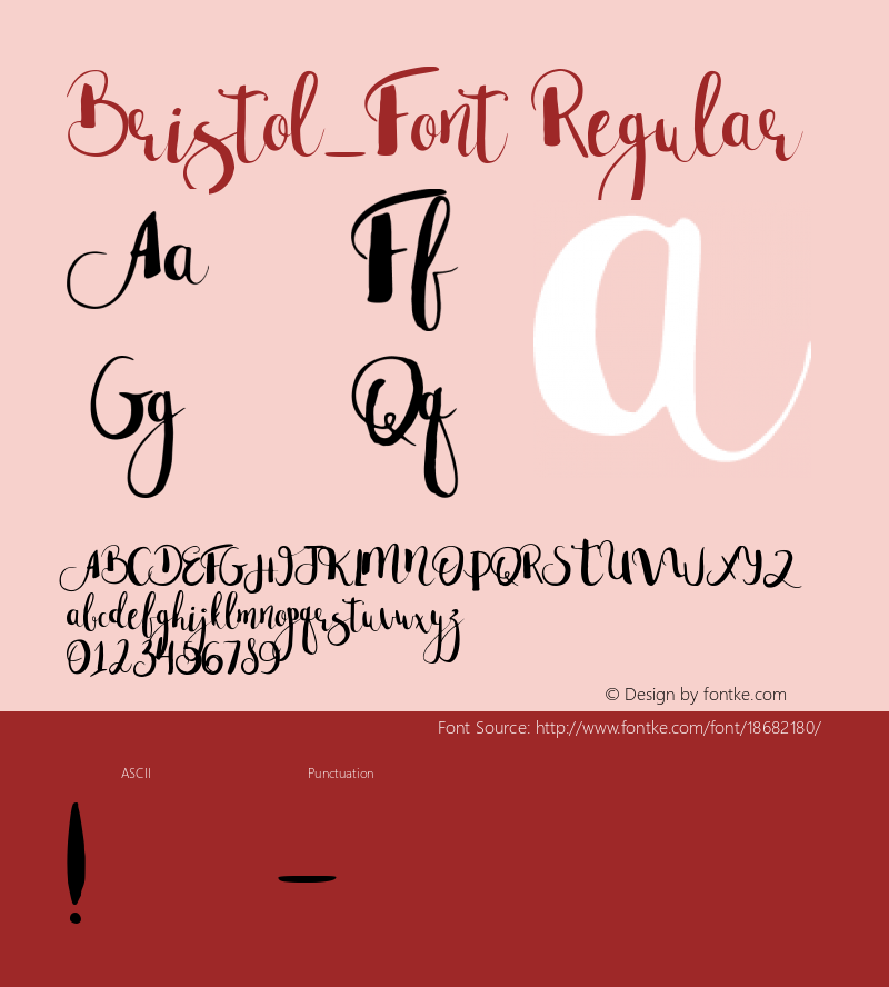 Bristol_Font Regular Version 1.001 Font Sample