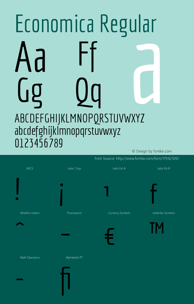 Economica Regular Version 1.101 Font Sample