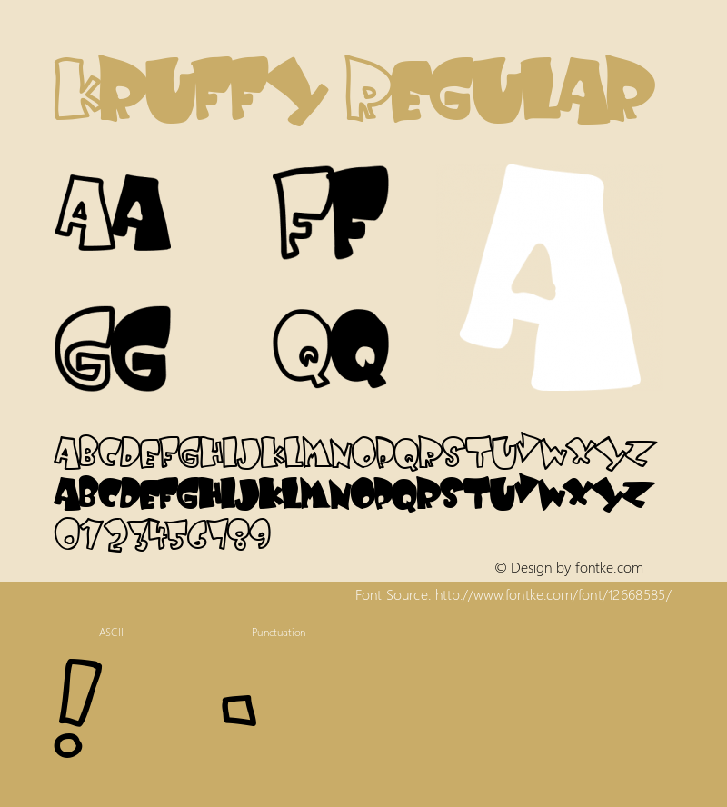 Kruffy Regular Macromedia Fontographer 4.1.3 3/17/02 Font Sample