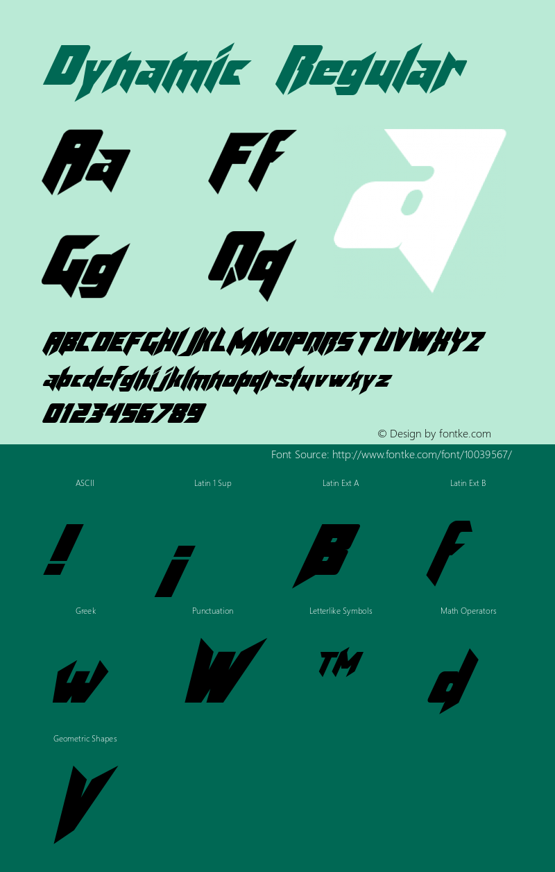 Dynamic Regular Altsys Fontographer 3.5  6/30/93 Font Sample