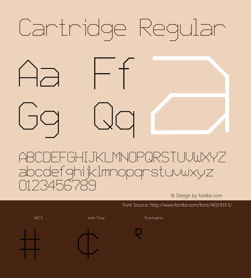 Cartridge Regular Version 001.000 Font Sample