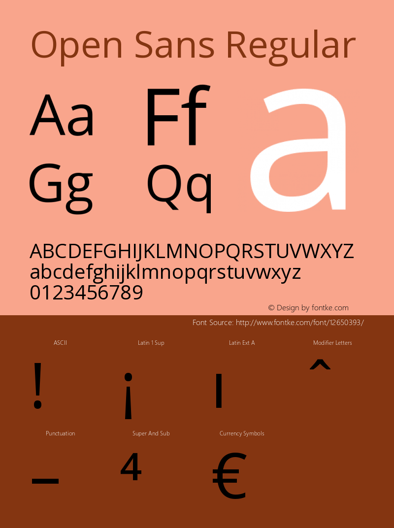 Open Sans Regular Version 1.10 Font Sample