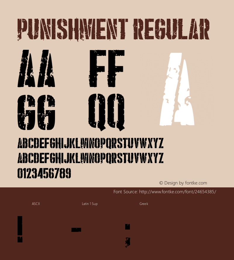 Punishment Version 1.00;November 20, 2017;FontCreator 11.0.0.2408 64-bit Font Sample