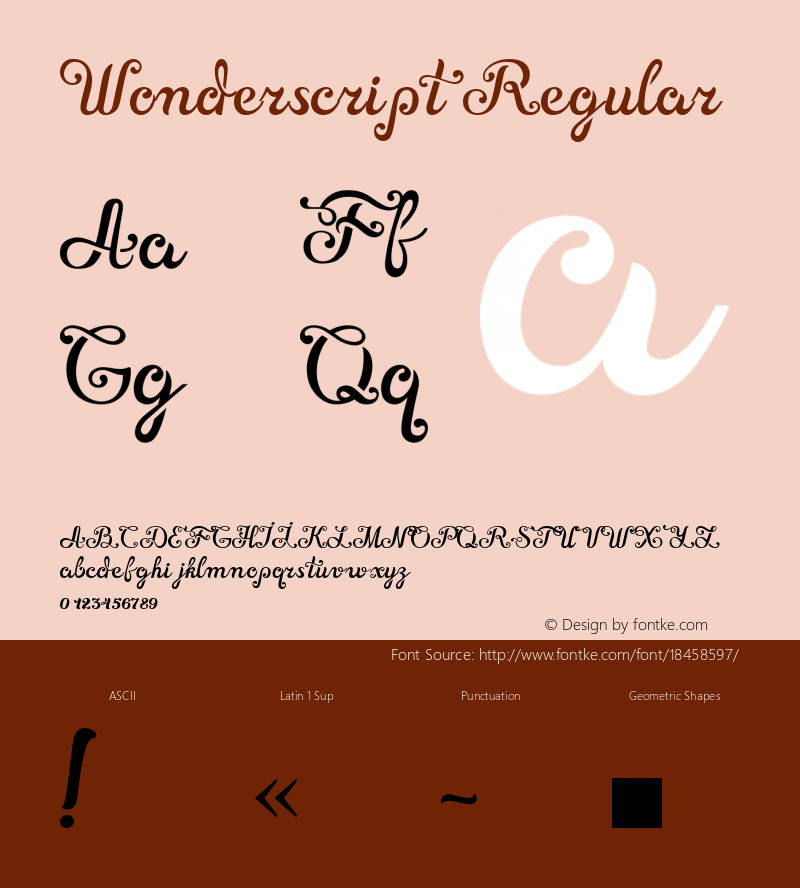 Wonderscript Regular Version 1.00 April 25, 2016, initial release Font Sample