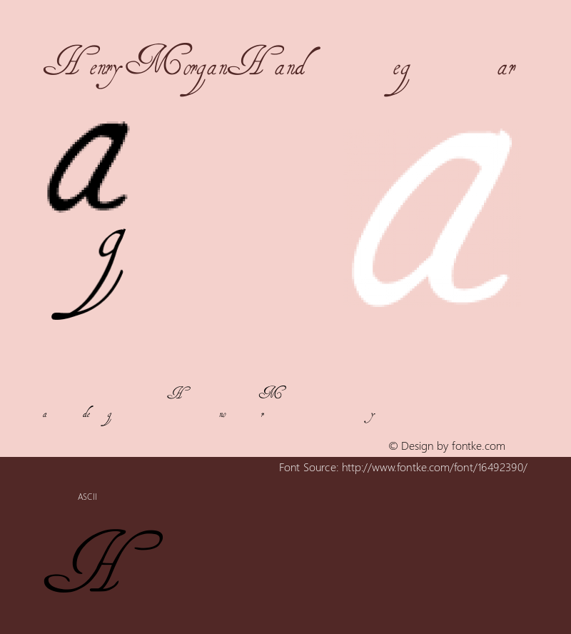 HenryMorganHand Regular 1.0 2004-11-08 Font Sample