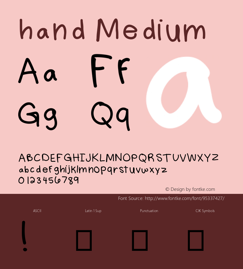hand Version 001.000 Font Sample