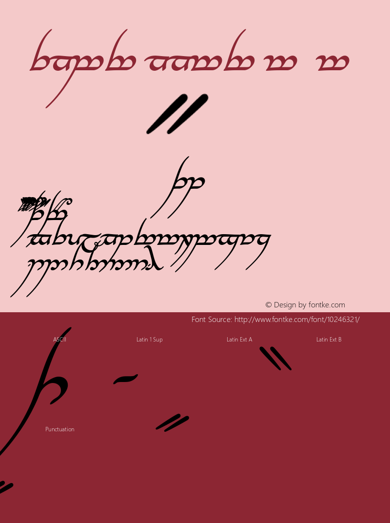 Tengwar Annatar Alt Bold Italic Version 1.20 Font Sample