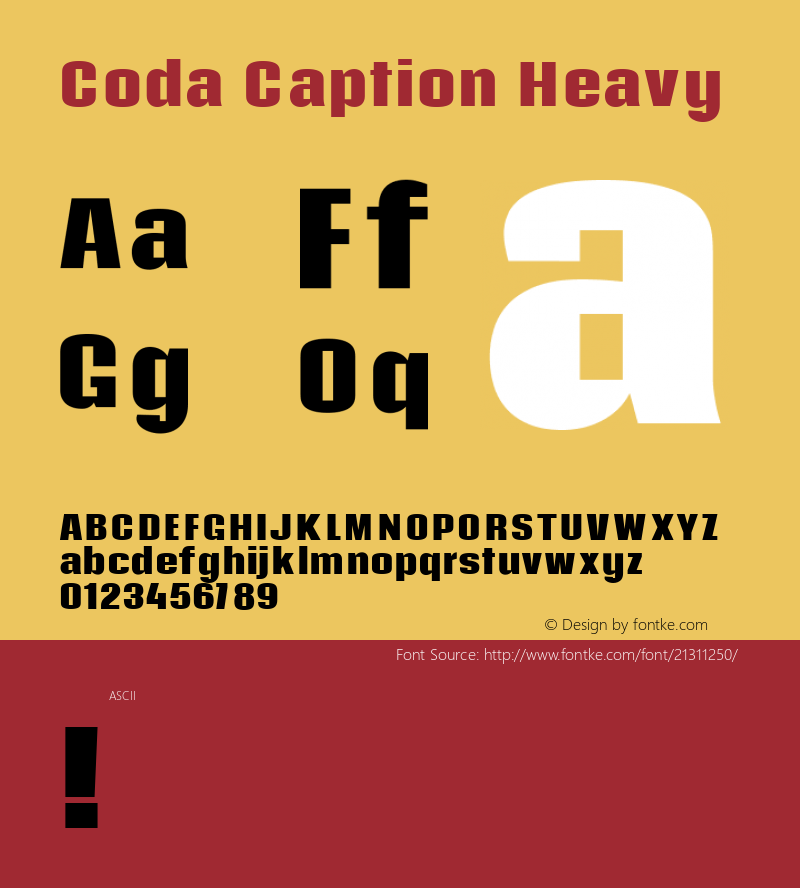 Coda Caption Heavy  Font Sample