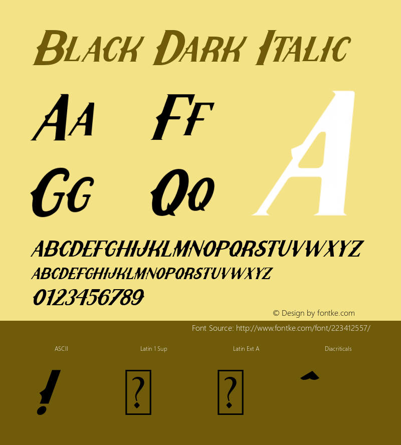 Black Dark Italic Version 1.00;March 19, 2021;FontCreator 12.0.0.2563 64-bit图片样张