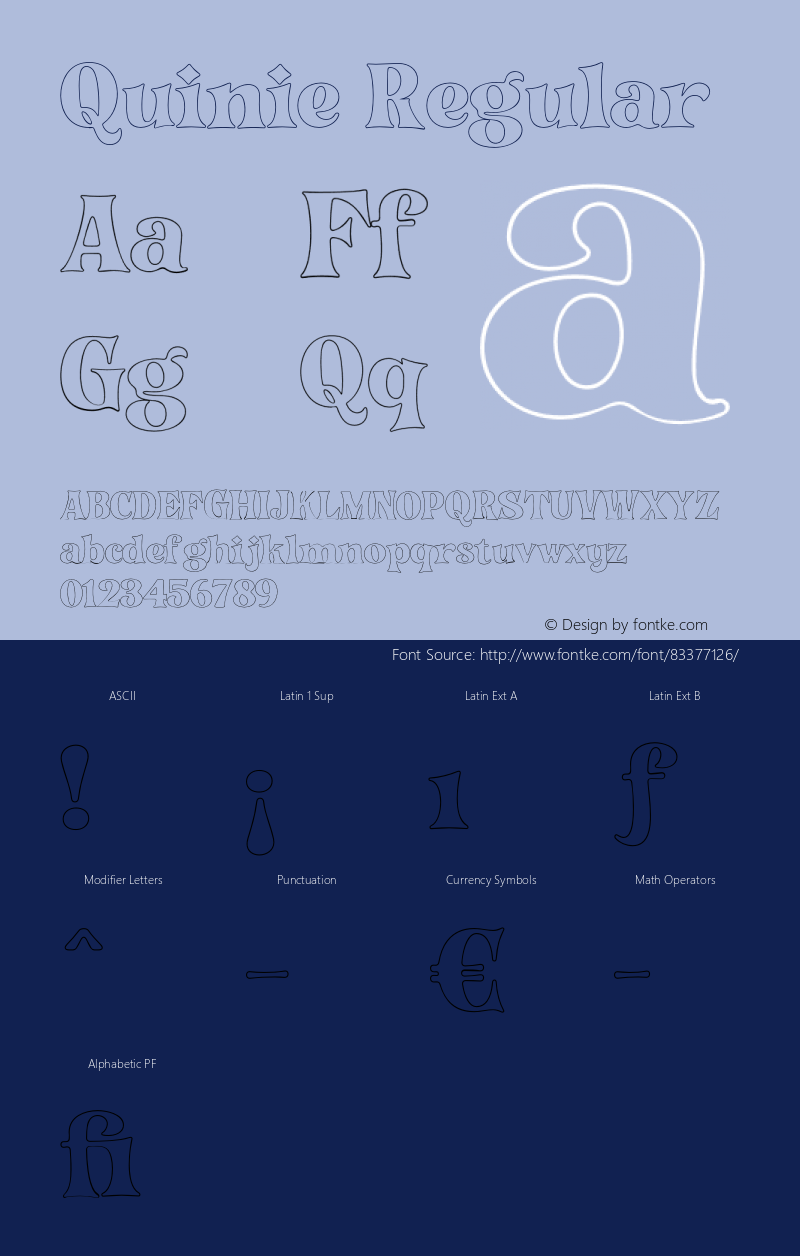 Quinie-Outline Version 1.000 Font Sample