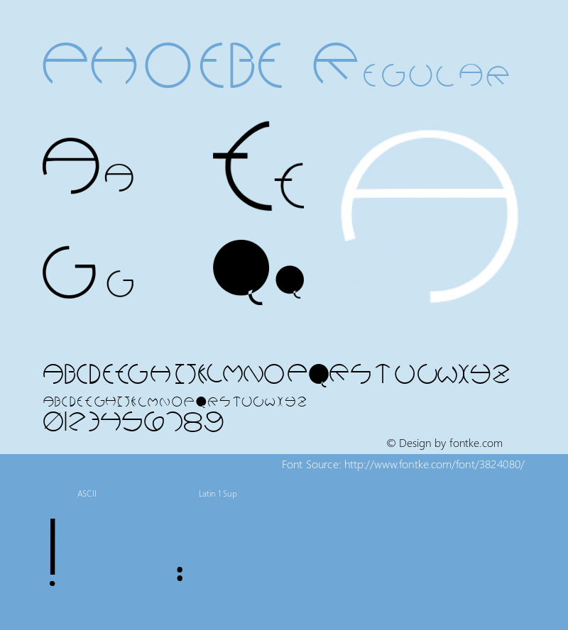 PHOEBE Regular Altsys Fontographer 3.5  3/17/97 Font Sample