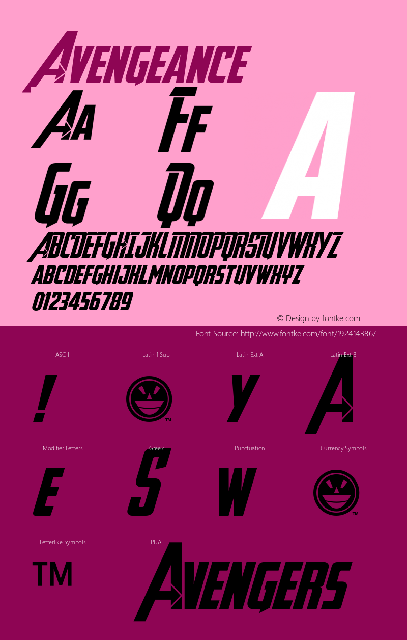 ☞Avengeance com.myfonts.easy.fontry.avengeance.regular.wfkit2.version.3Pr4图片样张