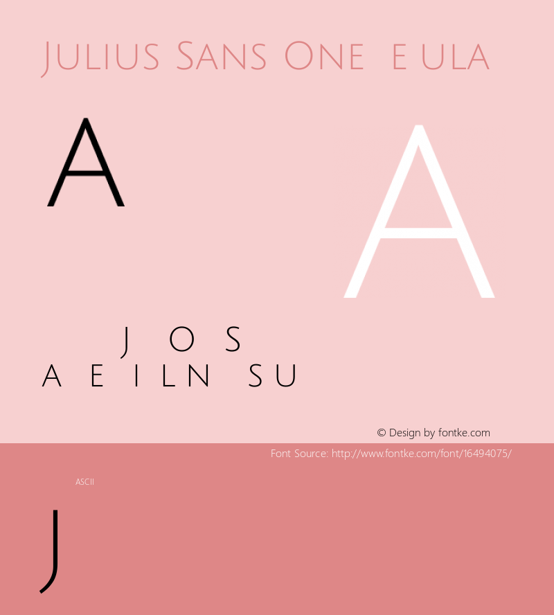 Julius Sans One Regular Version 1.002; ttfautohint (v1.3) Font Sample