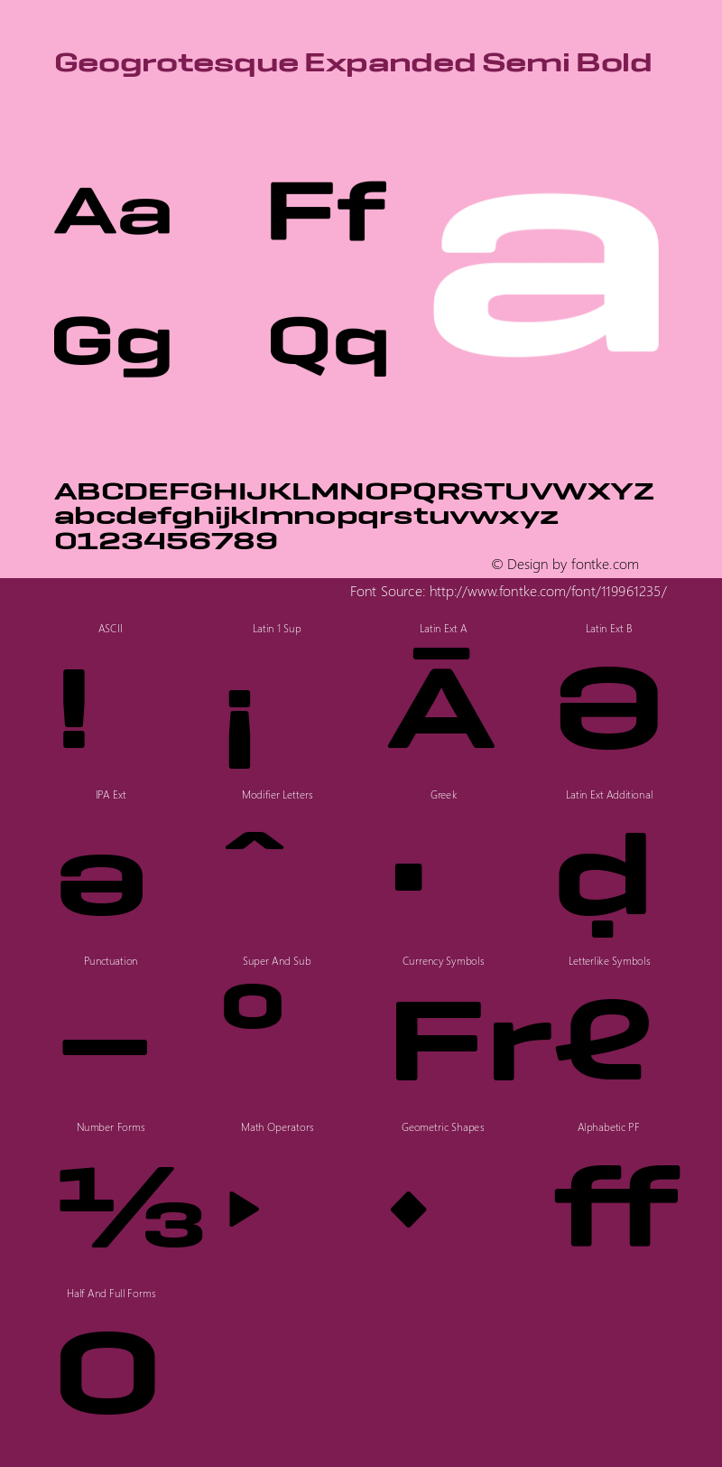 Geogrotesque Expanded Semi Bold 1.000 Font Sample