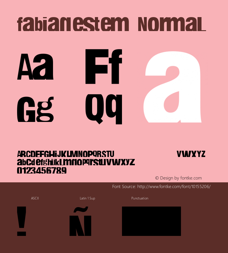 fabianestem Normal Macromedia Fontographer 4.1 06/06/2005 Font Sample