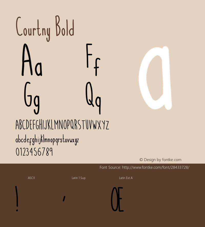 Courtny Bold Version 1.000 Font Sample