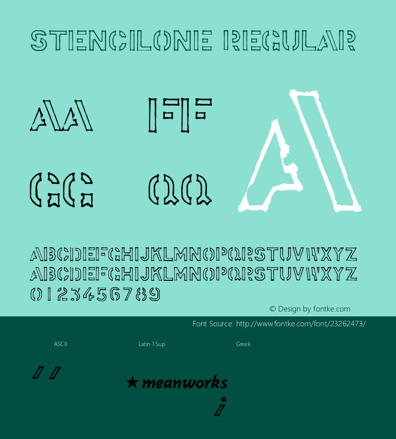 StencilOneEmpty 001.000 Font Sample