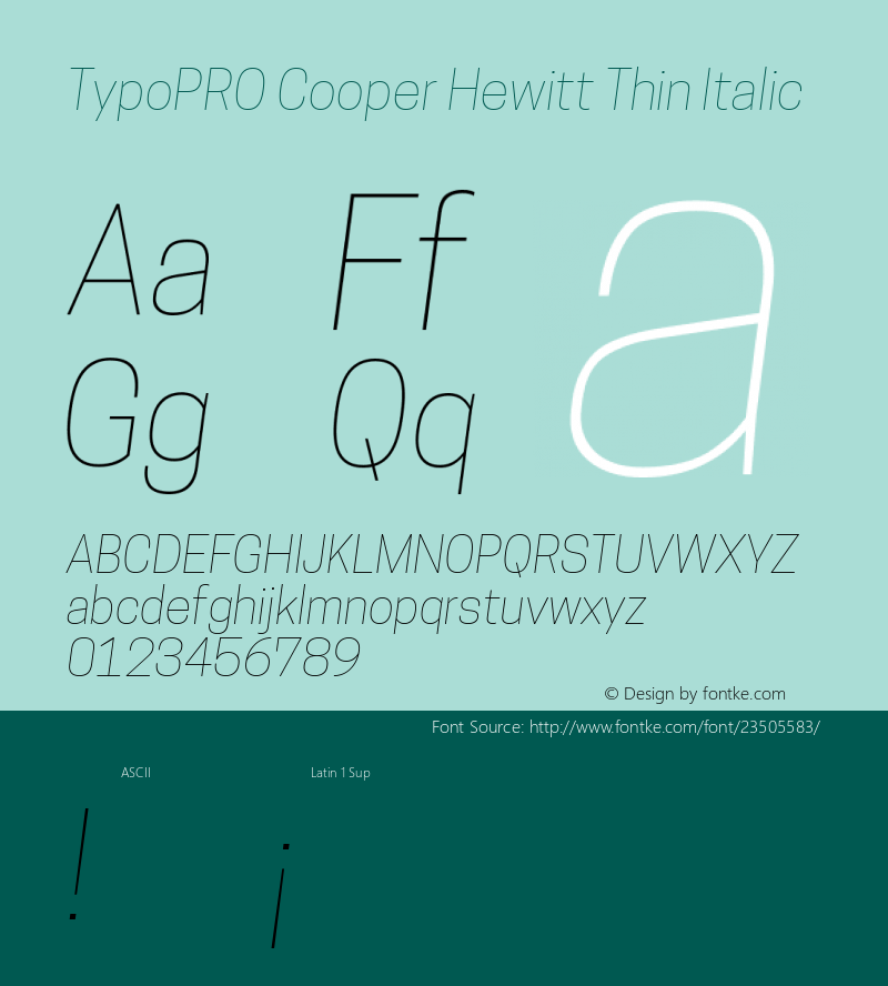 TypoPRO Cooper Hewitt 1.000 Font Sample