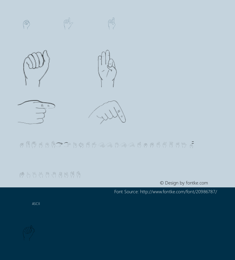 Sign Language Version 1.0 Font Sample