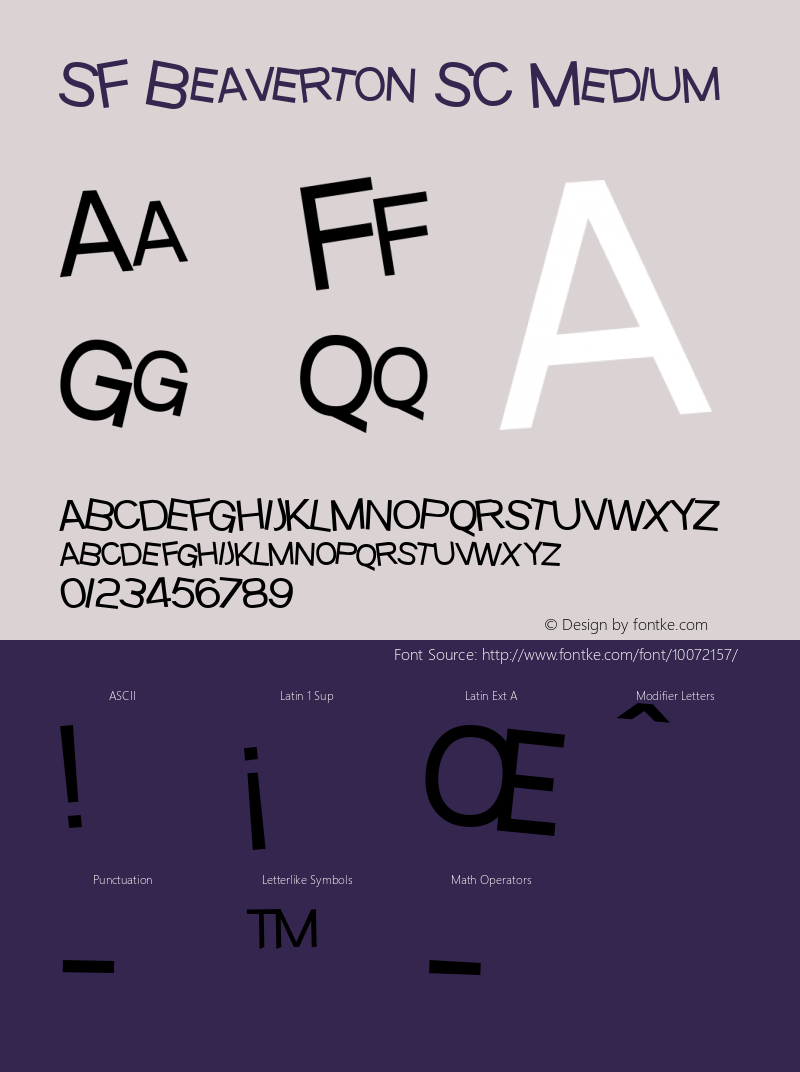 SF Beaverton SC Medium v1.0 - Freeware Font Sample