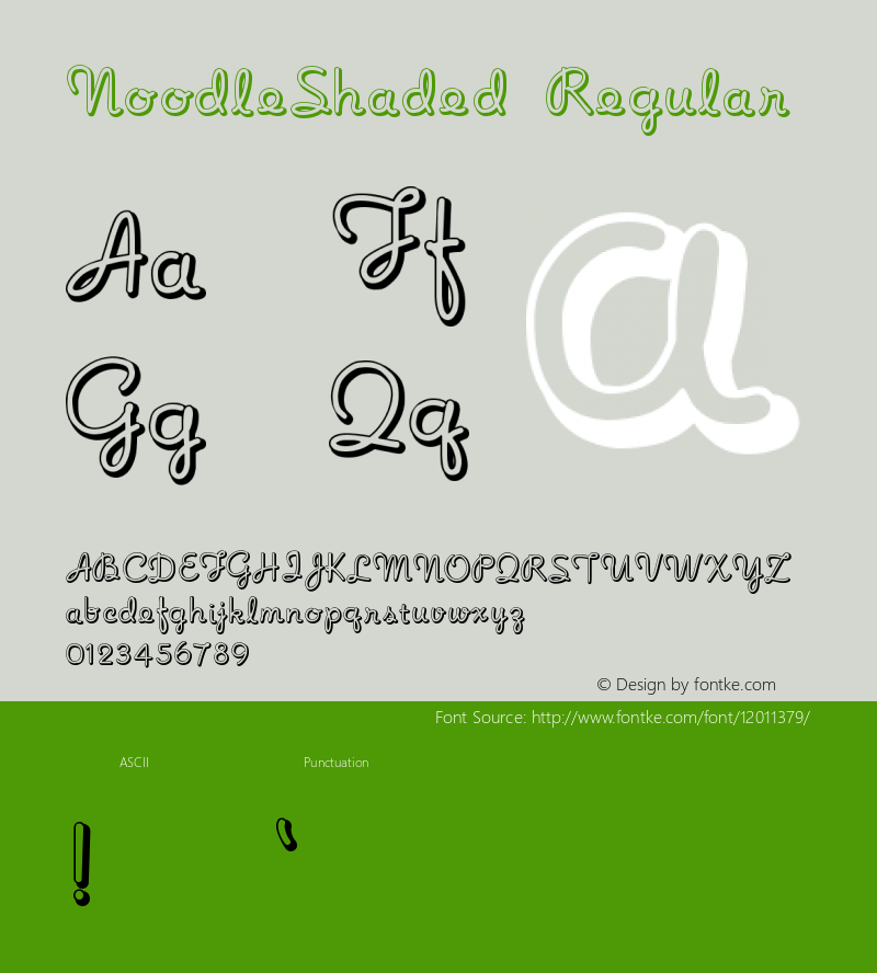 NoodleShaded Regular Altsys Metamorphosis:9/2/99 Font Sample