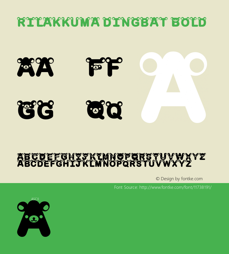 rilakkuma dingbat Bold Version 1.00 2011 Font Sample