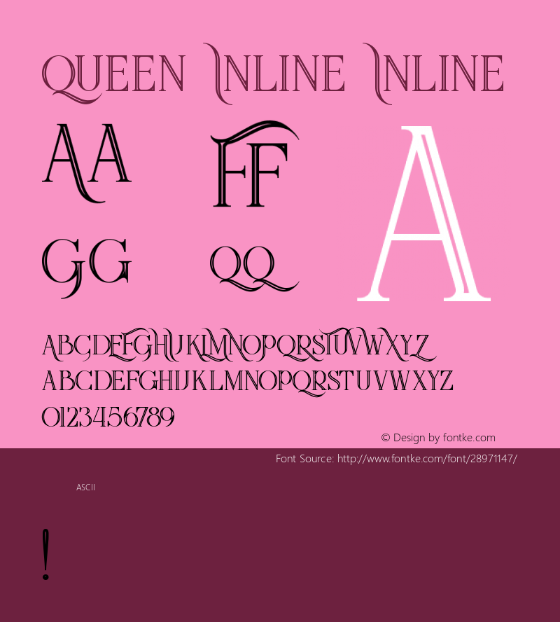 Queen Inline Version 1.000 Font Sample