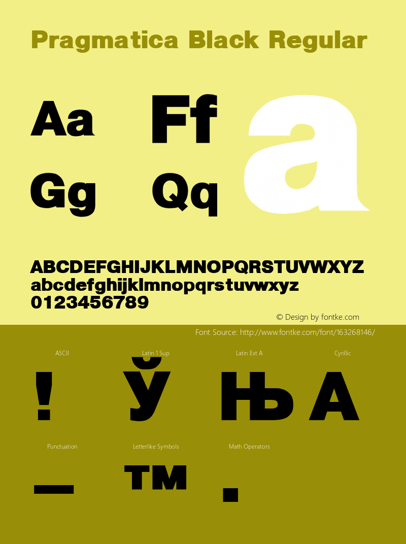 Pragmatica Black Converted from t:\PRB_____.BF1 by ALLTYPE Font Sample