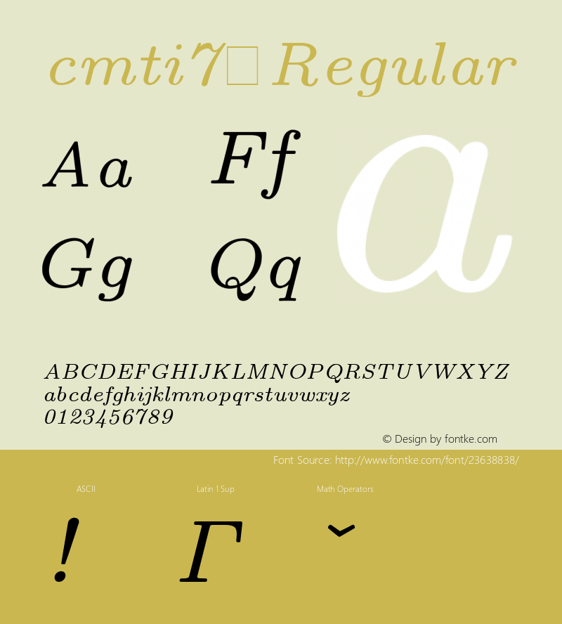 cmti7 0.0 Font Sample