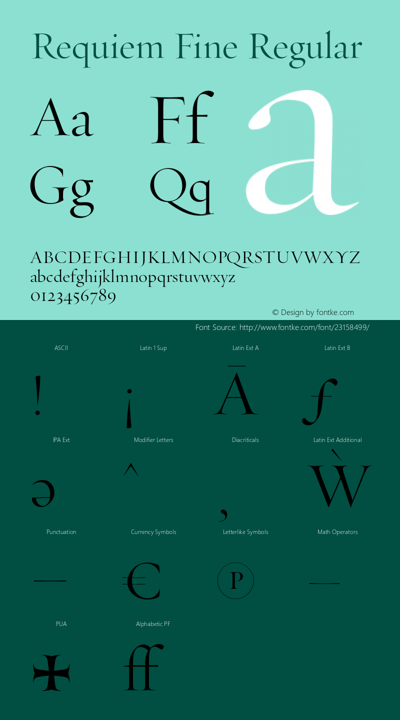 RequiemFine-Roman Version 1.203 Font Sample