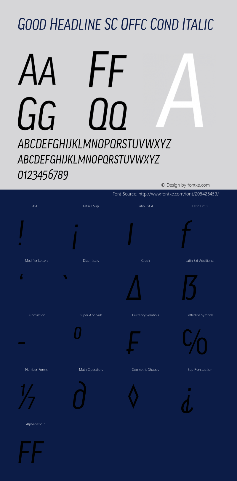 Good Head SC Offc Cond Italic Version 7.504; 2014; Build 1020图片样张