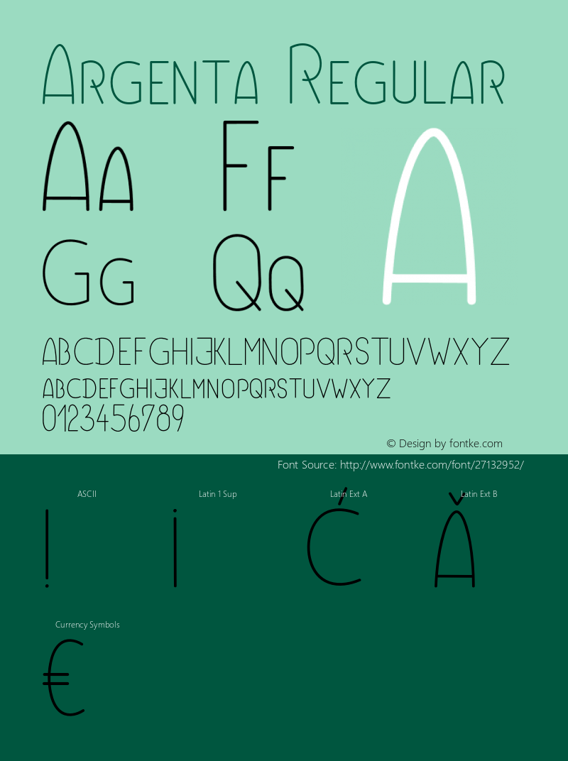 Argenta Version 1.000;PS 001.000;hotconv 1.0.70;makeotf.lib2.5.58329 Font Sample