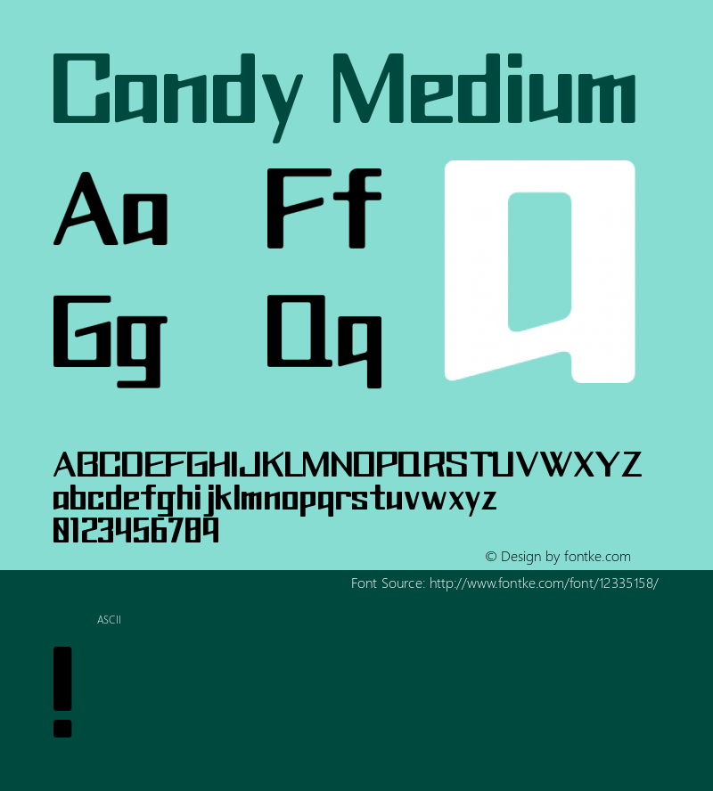 Candy Medium Version 001.000 Font Sample