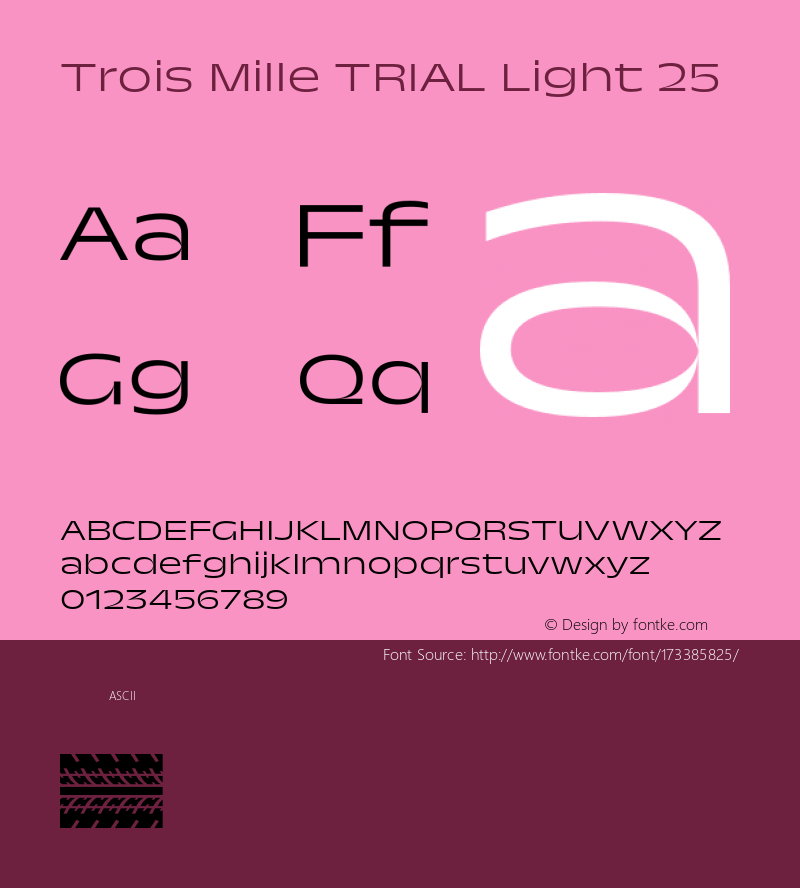 Trois Mille TRIAL Light 25 Version 1.000;hotconv 1.0.109;makeotfexe 2.5.65596图片样张