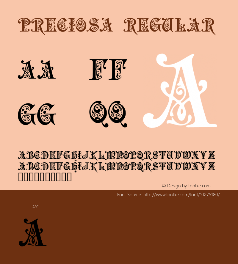 Preciosa Regular Version 1.000;PS 001.001;hotconv 1.0.38 Font Sample