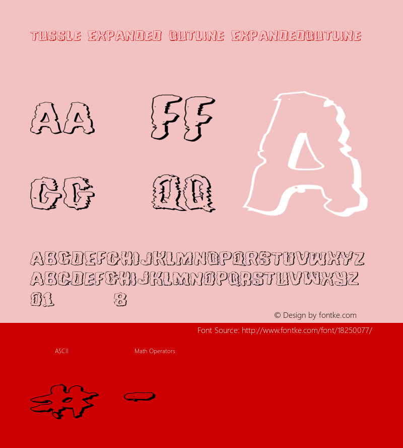 Tussle Expanded Outline ExpandedOutline Version 1.0 Font Sample