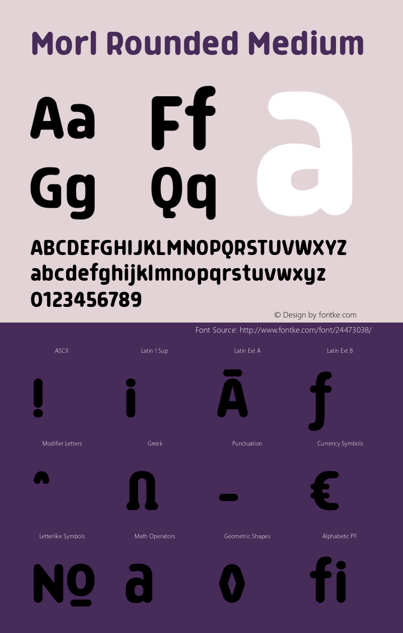 Morl Rounded Medium Version 1.000 Font Sample