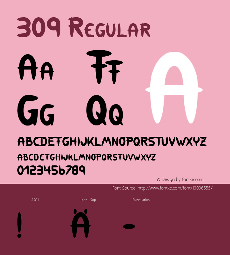 309 Regular Macromedia Fontographer 4.1 02.02.99 Font Sample