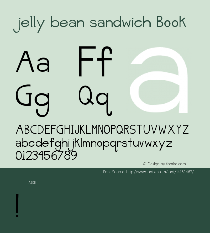 jelly bean sandwich Book Version 1.000 Font Sample