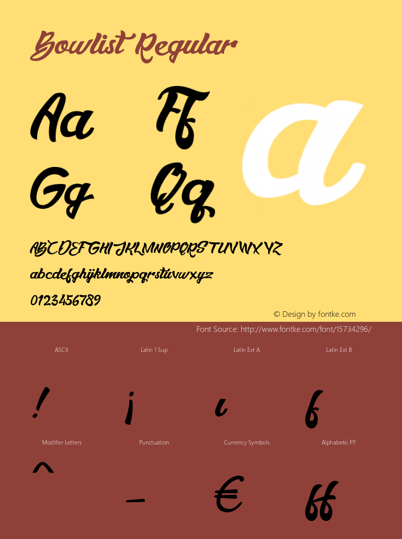 Bowlist Regular Version 1.000 Font Sample